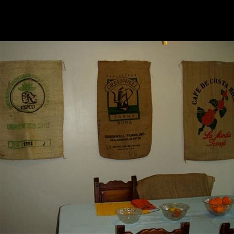 Burlap Coffee Bean Bag Decor I Wonder How I Could Incorporate This