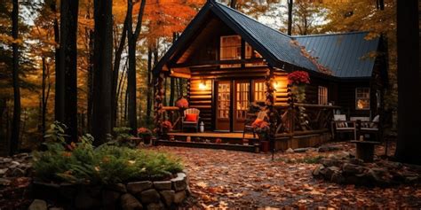 Cozy Fall Cabin A Cozy Cabin In The Woods Surrounded By Fall Foliage