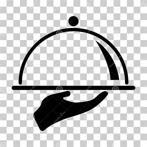 Waiter Tray Icon Dish Menu Restaurant Web Symbol Lunch Design Vector