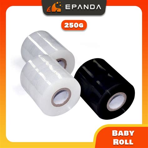 Epanda Stretch Film Baby Roll Mm X G Black Clear Wrapping Plastic