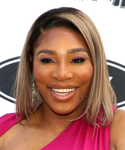 Serena Williams Medium Straight Platinum Bob Haircut