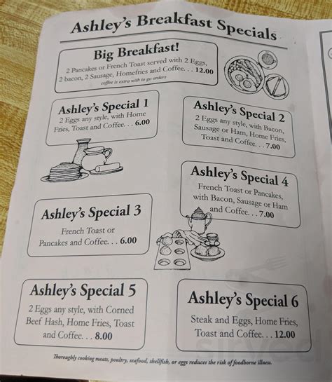 Ashley's Restaurant menu in Hartford, Connecticut, USA