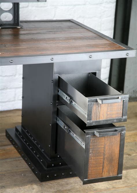 Buy Handmade Modern Industrial Computer Desk Reclaimed Wood Desk Work