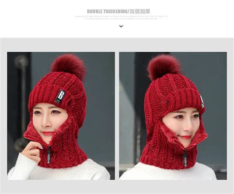 Women Winter Hat Skullies Beanies Hats Winter Beanies For Men Women Wool Scarf Caps Balaclava