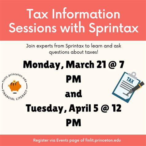 Sprintax Tax Sessions Princeton Financial Literacy