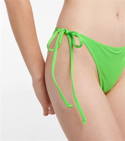 Self Tie Bikini Bottoms In Green Ganni Mytheresa