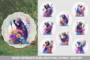 Wind Spinner Grim Reaper With Flower Graphic By Artnoy Creative Fabrica