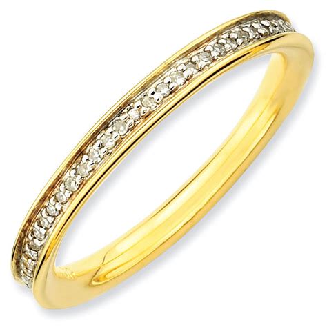 Carina Gems 18K Yellow Gold Plated Silver Ring With Diamonds