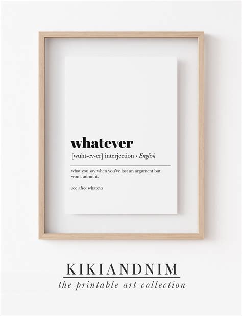 Whatever Definition Print Funny Teen T Funny Home Decor Etsy