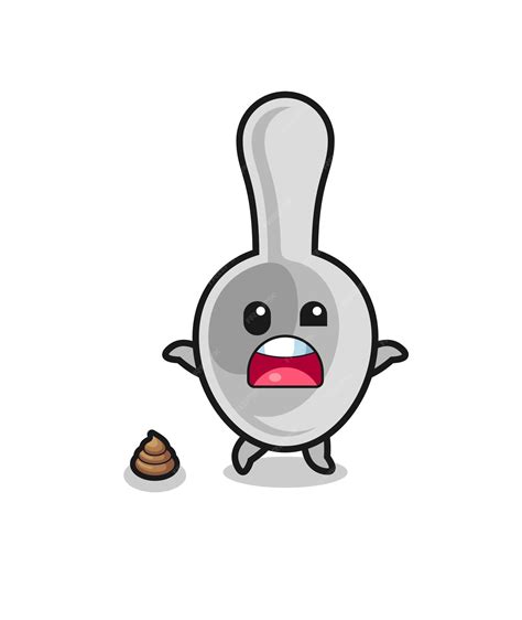 Premium Vector Spoon Earth Surprised To Meet Poop