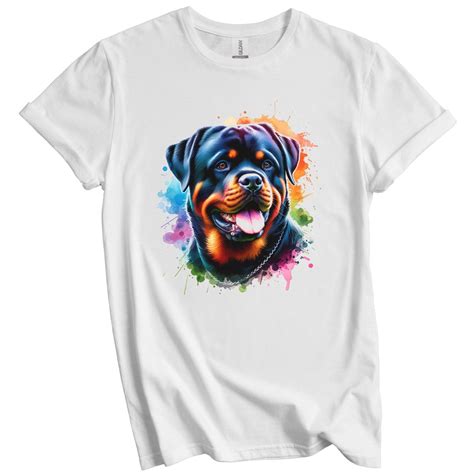 Rottweiler Shirt Rottweiler Rainbow Watercolor Portrait Dog Lover T