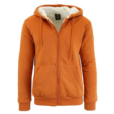 Men S Sherpa Fleece Lined Zip Up Hoodie