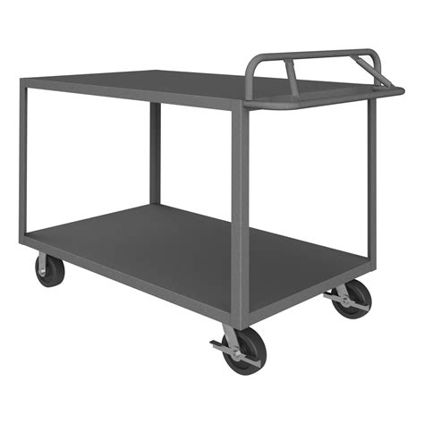 Stock Cart 2 Shelves Ergonomic Handle 30 1 4 X 54 1 4 X 43 3 8 Durham Manufacturing