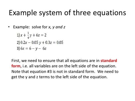 Systems Of 3 Equations In 3 Variables