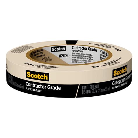 3M Scotch 0 94 In X 60 1 Yds General Purpose Masking Tape 2020 24A