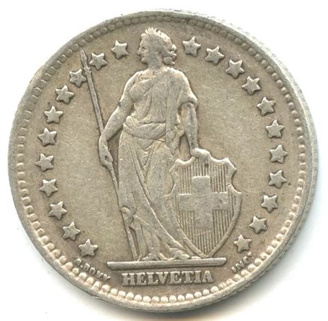 Suisse Franc Argent Helvetia Debout B N Eur Picclick It