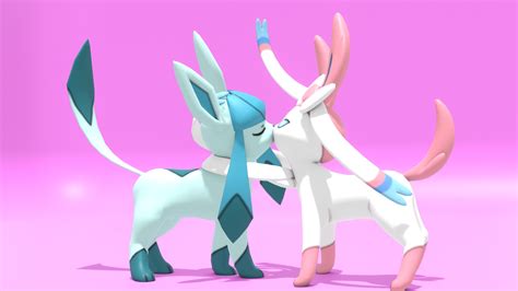 Glaceon X Sylveon Kiss Kiss Kiss By Dan Player On Deviantart