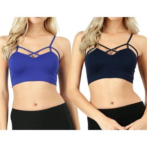 Thelovely Women Seamless Criss Cross Front Sports Bra Bralette With