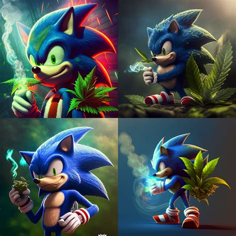 Sonic the Hedgehog Smoking Weed : r/midjourney