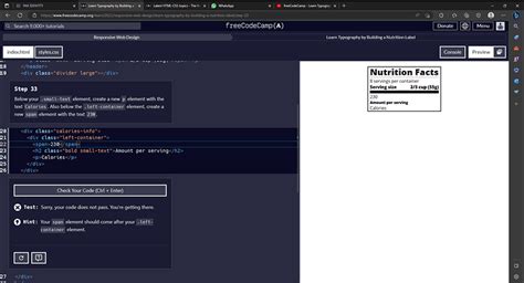 Learn Typography By Building A Nutrition Label Step Html Css