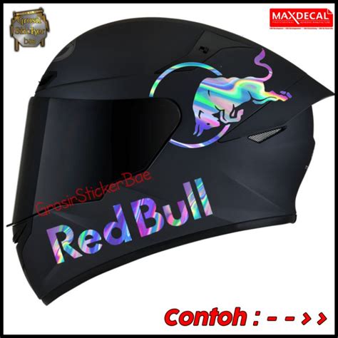 Jual Sticker Red Bull Full Set Sticker Helm Cutting Murah Berkualitas