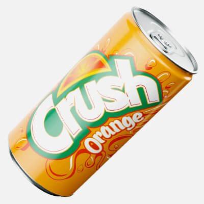 Crush Orange Soda Can Ml Slim D Model By Murtazaboyraz