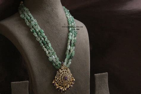 Victorian Pendant With Emerald Beads Moksha Accessories