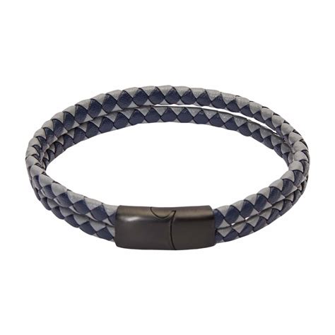 Armband Viro Leder Doppelt Blau