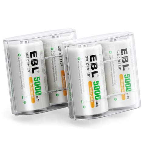 Ebl Pack V R Size C Rechargeable Batteries Mah Ni Mh Battery