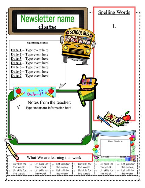 3 6 Free Resources Free Classroom Newsletter Templates