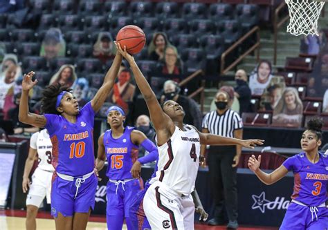 The University Of South Carolina Gamecocks Womens Basketball Team Plays The Florida Gators In