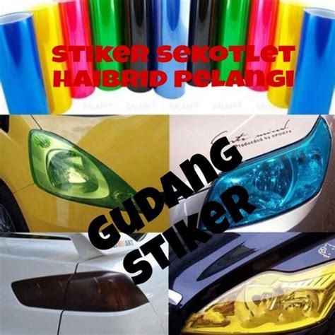 Jual Sticker Stiker Lampu Smoke Hybrid Glossy Sticker Hybrid Haedlampu