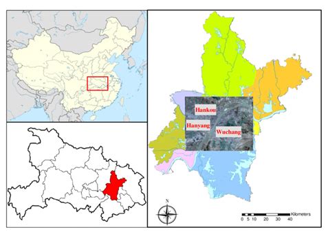 The Study Area Upper Left The Location Of Hubei Province In China