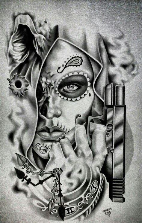 Chicano Art Tattoos Chicano Tattoos Skull Girl Tattoo