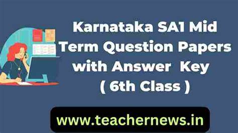 Karnataka Sa1 Mid Term Question Papers With Answer Key 6th Class