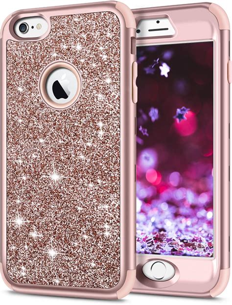 Samonpow 3 In 1 Bling Glitter Cover Case For Iphone 6 Plus Case Full Body Protection