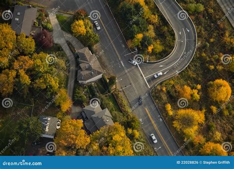 Highway Off Ramp In Autumn Stock Photo Image Of Overpass 22028826