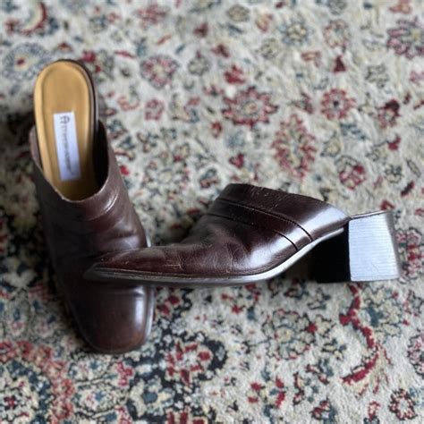 Vintage Etienne Aigner Brown Leather Heeled Depop