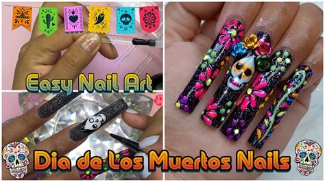 D A De Los Muertos Nails Day Of The Dead Nail Art Sugar Skull