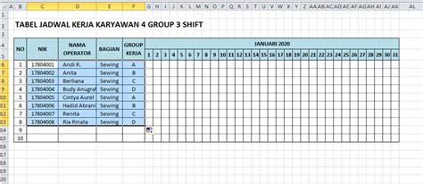 Cara Membuat Jadwal Kerja Karyawan Dengan Fungsi Vlookup Pada Excel