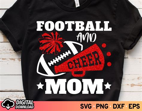 Football And Cheer Mom Svg Football Mom Svg Cheer Megaphone Svg Red