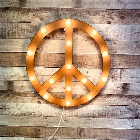 Lighted Peace Sign Etsy