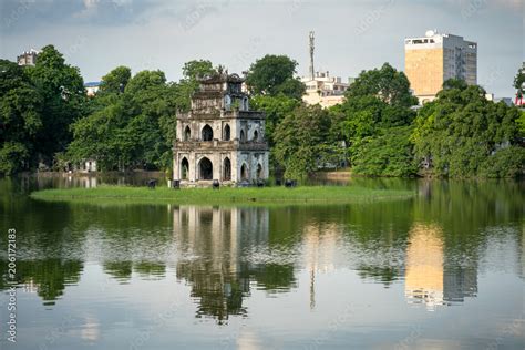 Turtle Tower Thap Rua In Hoan Kiem Lake Sword Lake Ho Guom In