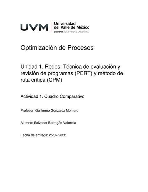 A1 SBV Actividad Optimización de procesos Optimización de Procesos