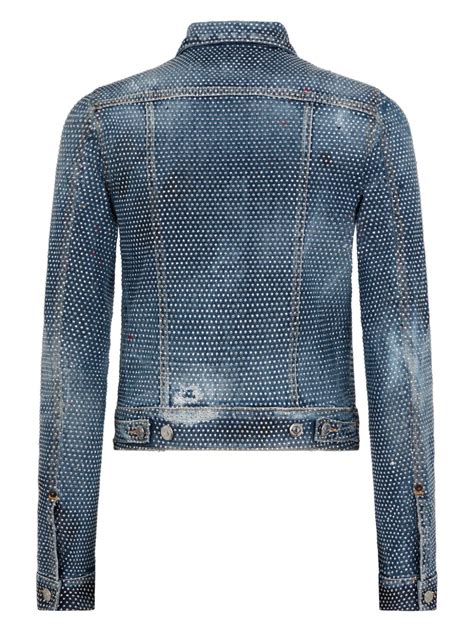 Dsquared2 Crystal Embellished Denim Jacket Farfetch