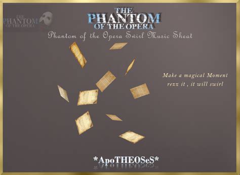 Second Life Marketplace Phantom Of Opera Music Sheet Swirl