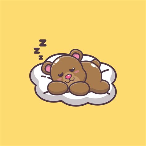 Cute Sleeping Bear Mascot Cartoon Illustration 5457844 Vector Art At