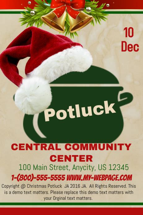 Christmas Potluck Template Postermywall