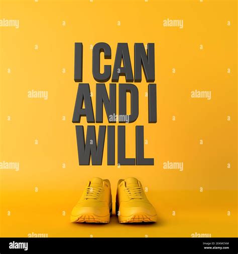 I Can And I Will Motivational Workout Fitness Phrase 3d Rendering