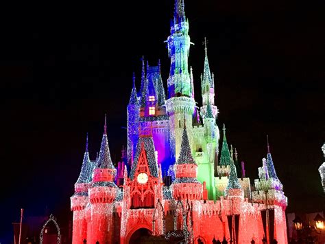 Cinderella Castle Evening View Thanksgiving 2016 Orlando Theme Parks